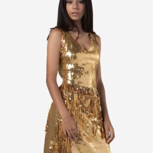 New Arrivals Gold night party dress